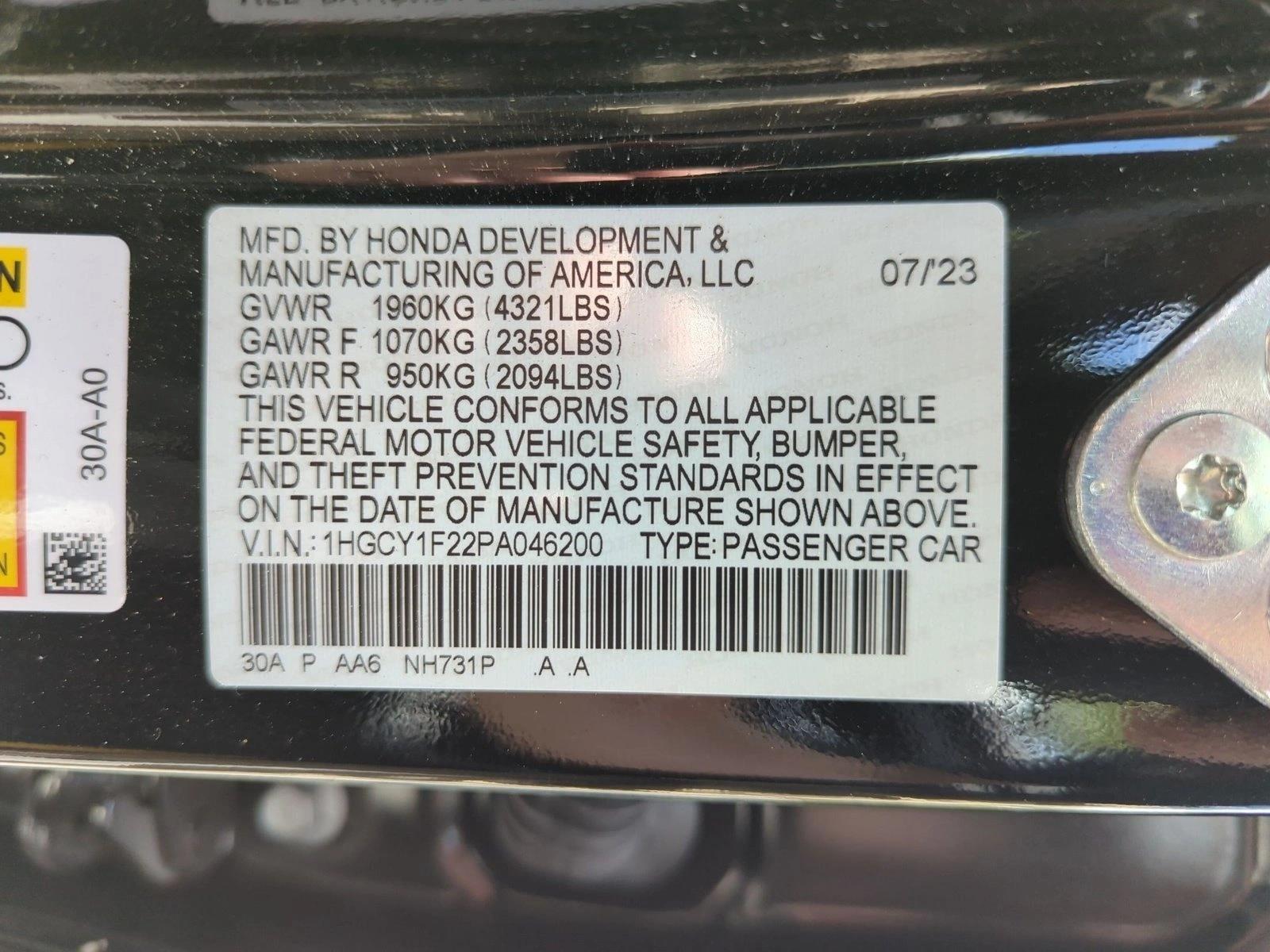 Used 2023 Crystal Black Pearl Honda LX image 15