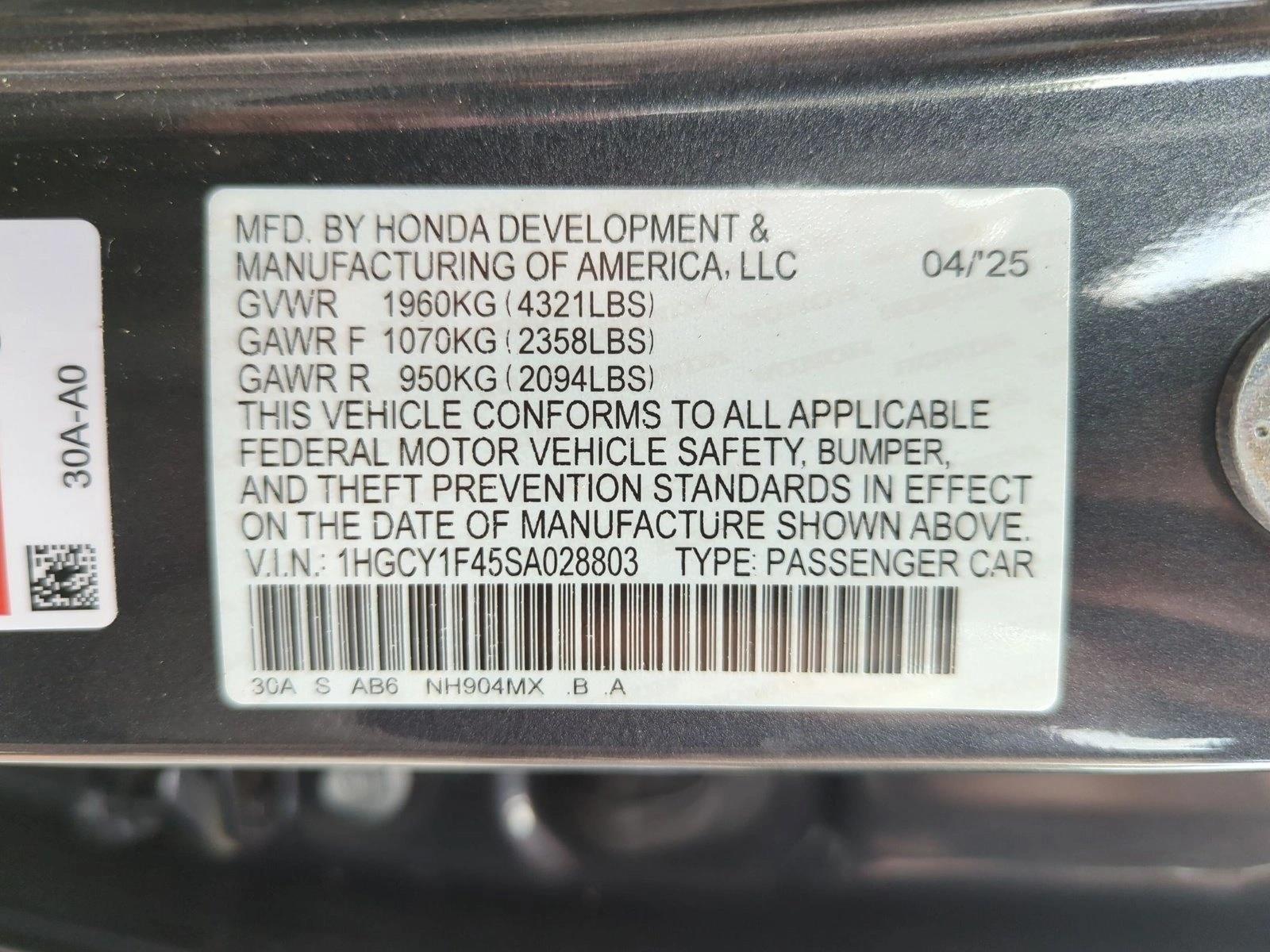 Used 2025 Meteorite Gray Met Honda SE image 15