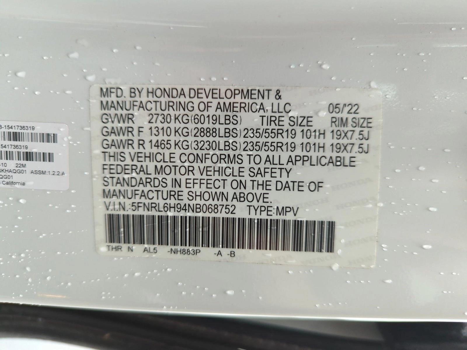 Used 2022 Platinum White Pearl Honda Elite image 26