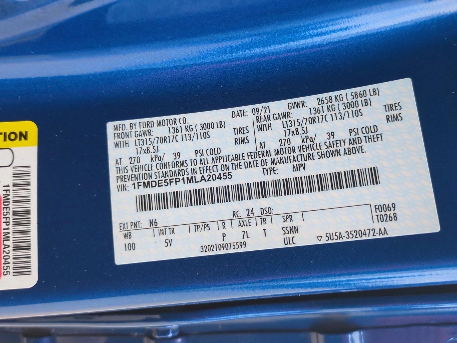Used 2021 Lightning Blue Metallic Ford First Edition image 15