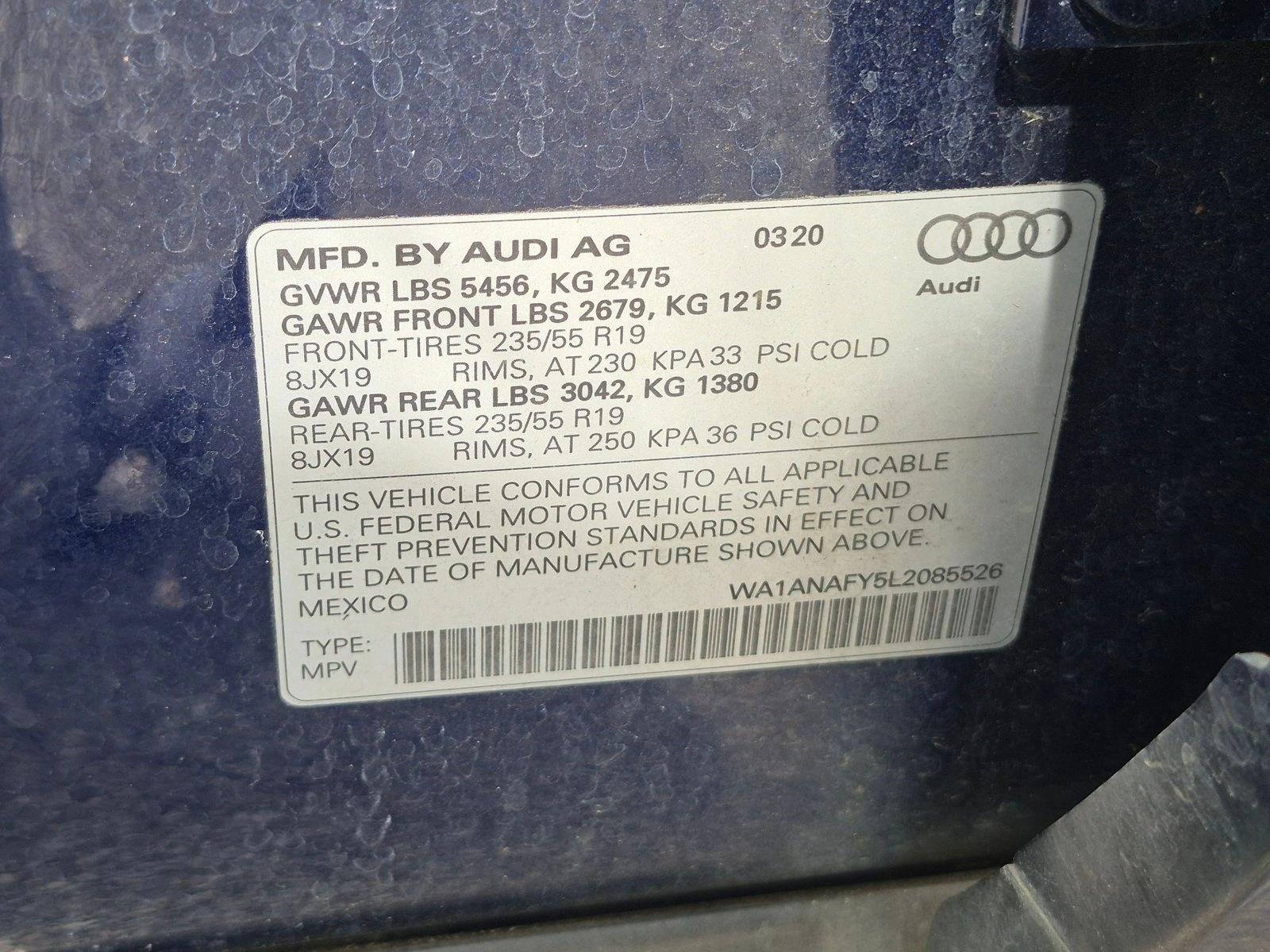 Used 2020 Navarra Blue Metallic Audi Premium image 16