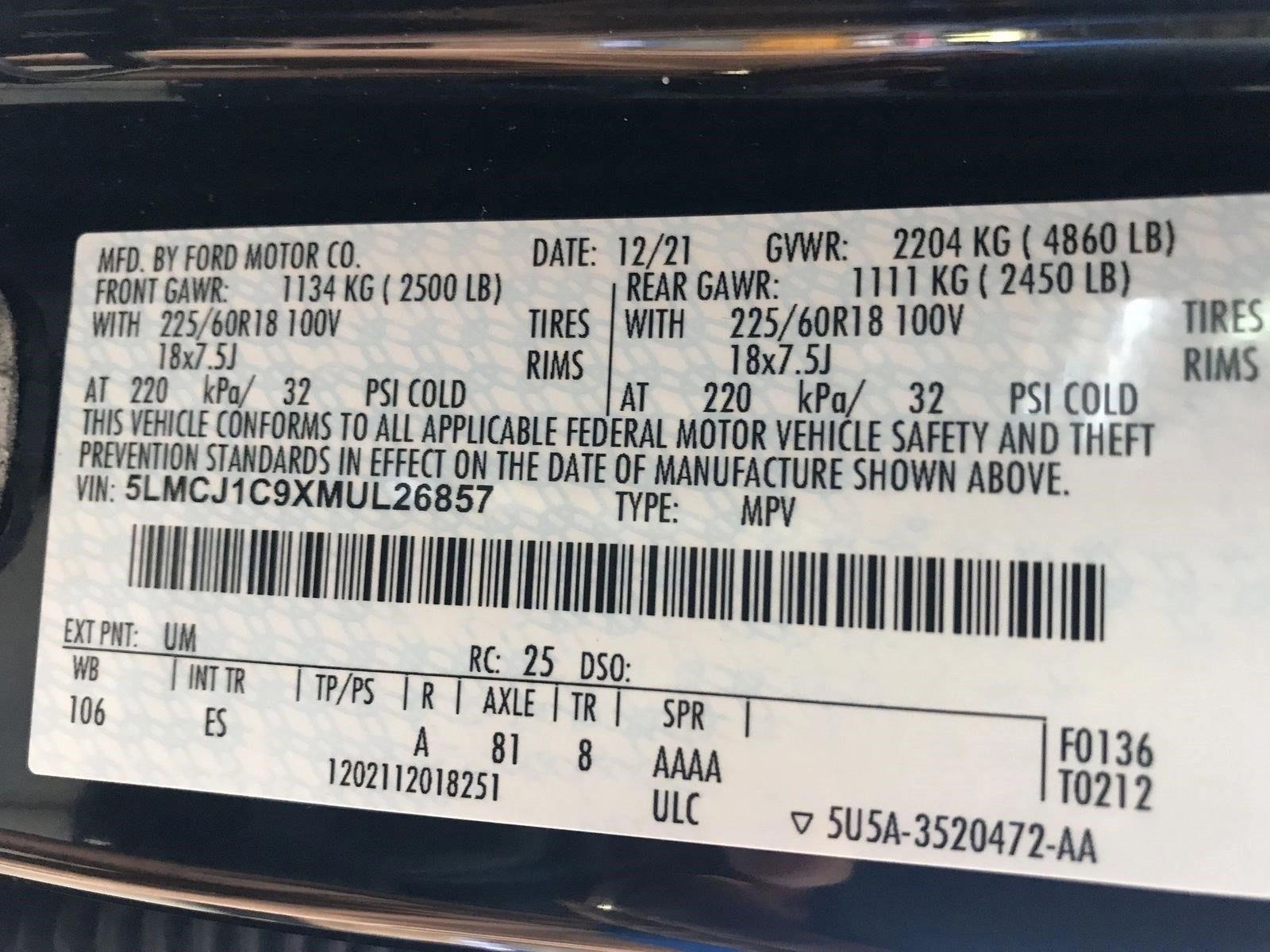 Used 2021 Infinite Black Lincoln Standard image 22