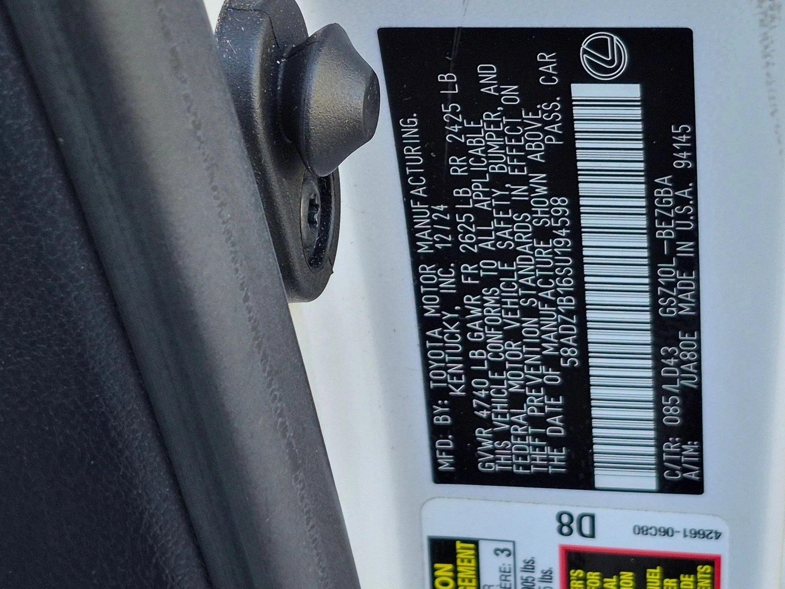 Certified Used 2025 Eminent White Pearl Lexus ES 350 image 18