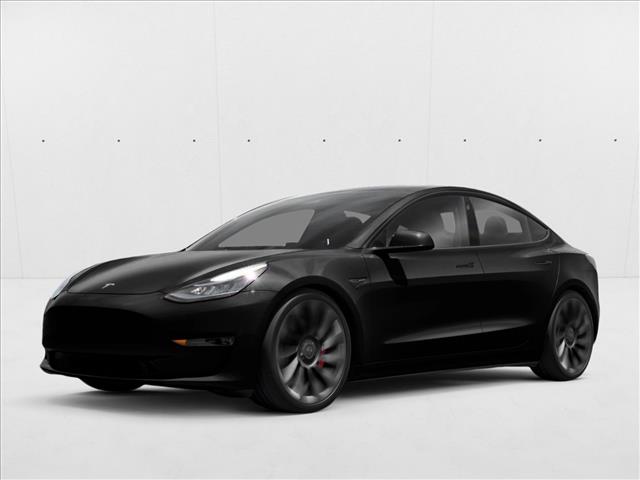 Solid Black 2021 Tesla Model 3 Long Range AWD Sedan All-Wheel Drive 1-Speed Automatic