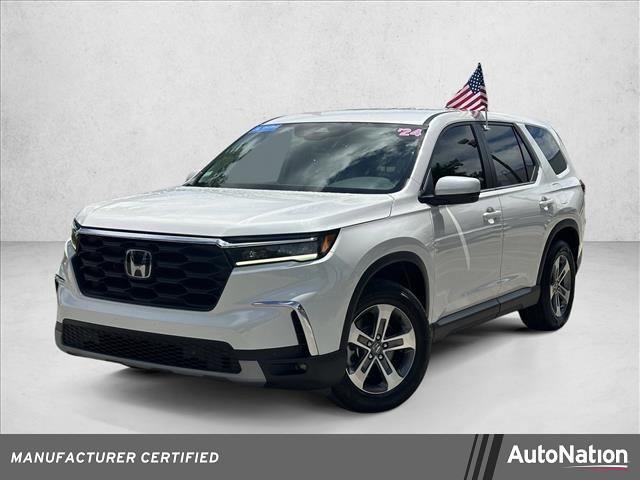 Platinum White Pearl 2024 Honda Pilot EX-L FWD with Captains Chairs SUV / Crossover Front-Wheel Drive Automatic