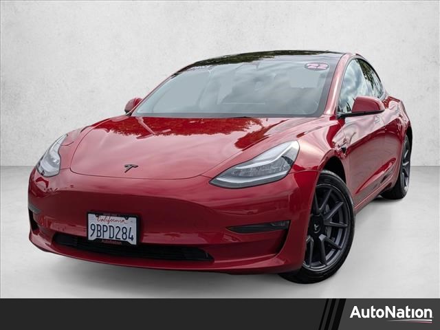 Red 2022 Tesla Model 3 Long Range AWD Sedan All-Wheel Drive Automatic