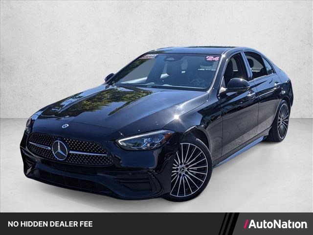 Black 2024 Mercedes-Benz C-Class Sedan Rear-Wheel Drive Automatic