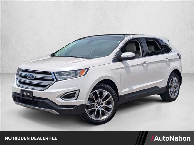 White Platinum Metallic Tri-Coat 2018 Ford Edge Titanium SUV / Crossover Front-Wheel Drive 6-Speed Automatic