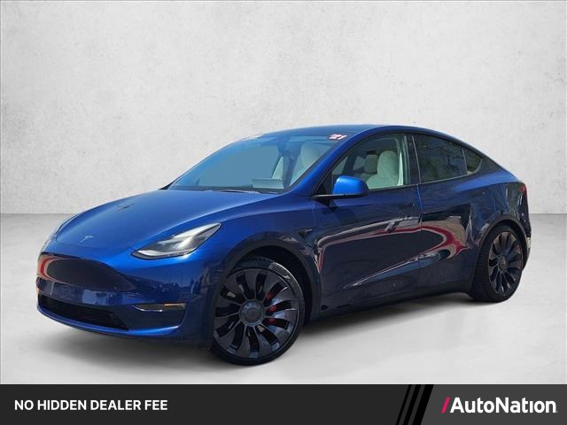 Blue 2021 Tesla Model Y Performance AWD SUV / Crossover All-Wheel Drive Automatic