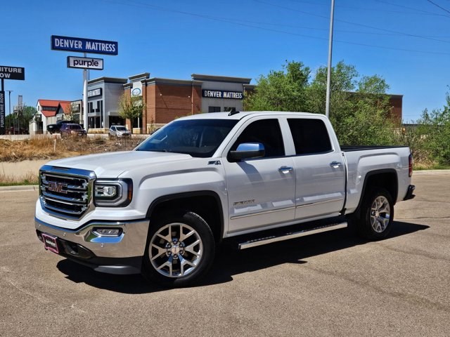 White Frost Tricoat 2018 GMC Sierra 1500 SLT Crew Cab 4WD Pickup Truck Four-Wheel Drive 8-Speed Automatic