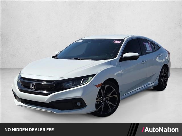 Platinum White Pearl 2020 Honda Civic Sport Sedan FWD Sedan Front-Wheel Drive Automatic