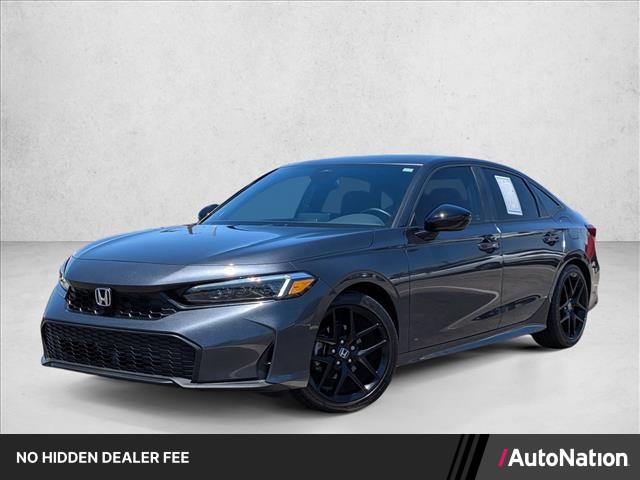 Meteorite Gray Metallic 2025 Honda Civic Sedan Front-Wheel Drive Continuously Variable Transmission