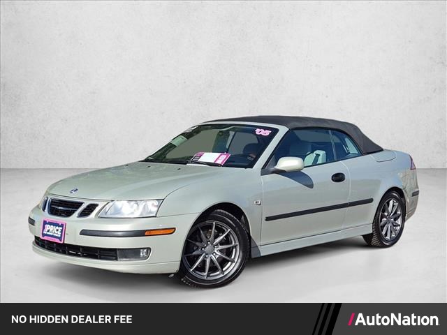 White (Parchment Silver Metallic) 2005 Saab 9-3 Convertible Front-Wheel Drive Automatic