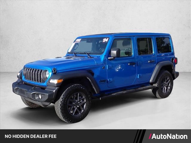 Hydro Blue Pearlcoat 2024 Jeep Wrangler Sport S 4-Door 4WD SUV / Crossover Four-Wheel Drive 8-Speed Automatic