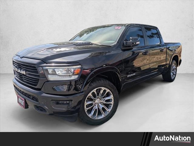 Diamond Black Crystal Pearlcoat 2022 RAM 1500 Laramie Crew Cab 4WD Pickup Truck Four-Wheel Drive 8-Speed Automatic
