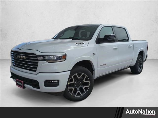 Bright White Clearcoat 2026 RAM 1500 Laramie Crew Cab 4WD Pickup Truck Four-Wheel Drive 8-Speed Automatic