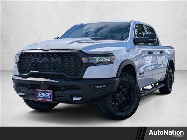 Bright White Clearcoat 2025 RAM 1500 Rebel Crew Cab 4WD Pickup Truck Four-Wheel Drive 8-Speed Automatic