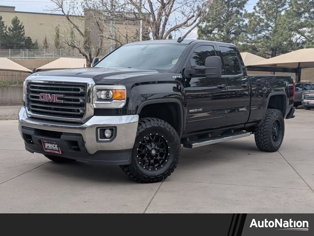 Onyx Black 2015 GMC Sierra 2500HD SLE Double Cab SB 4WD Pickup Truck Four-Wheel Drive 6-Speed Automatic