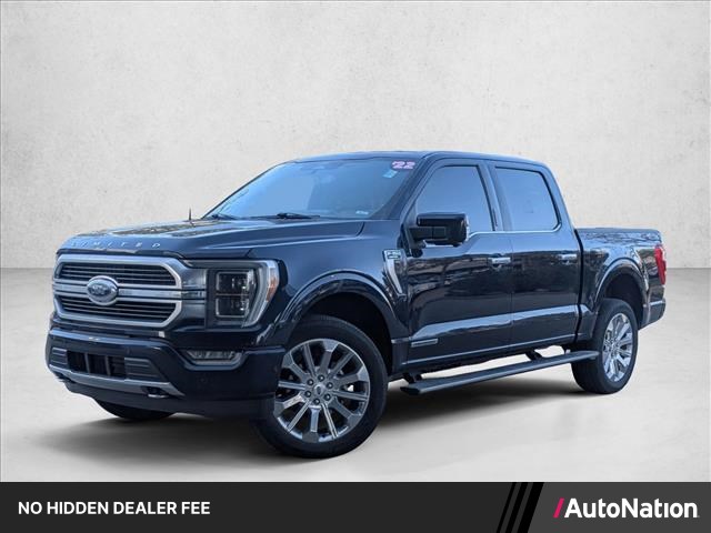Antimatter Blue Metallic 2022 Ford F-150 Limited SuperCrew 4WD Pickup Truck Four-Wheel Drive Automatic