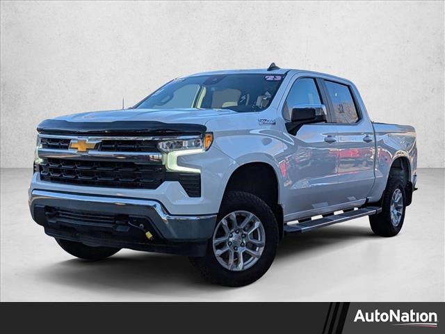 White 2023 Chevrolet Silverado 1500 LT Crew Cab 4WD Pickup Truck Four-Wheel Drive Automatic