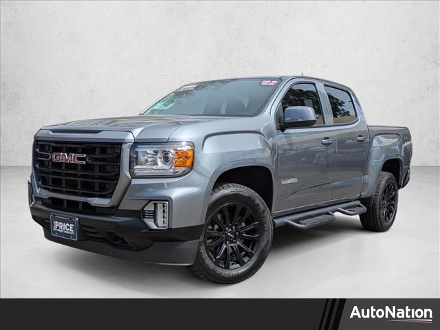 Gray (Satin Steel Metallic) 2022 GMC Canyon Elevation Crew Cab 4WD Pickup Truck Four-Wheel Drive 8-Speed Automatic