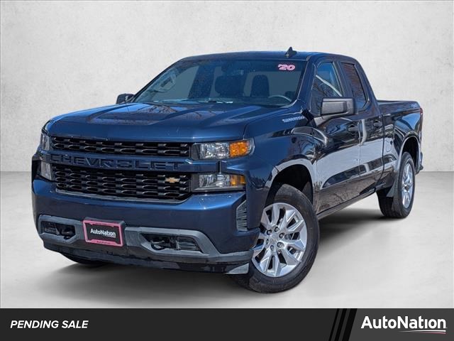 Northsky Blue Metallic 2020 Chevrolet Silverado 1500 Custom Double Cab 4WD Pickup Truck Four-Wheel Drive 6-Speed Automatic