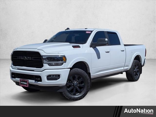 Bright White Clearcoat 2020 RAM 3500 Laramie Crew Cab 4WD Pickup Truck Four-Wheel Drive 6-Speed Automatic