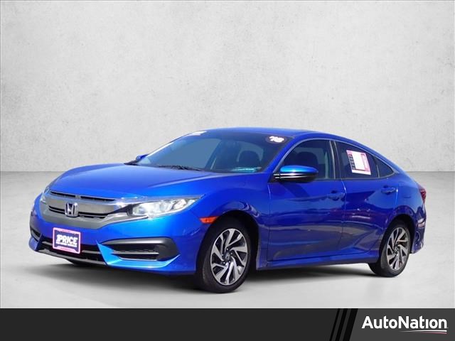 Blue 2018 Honda Civic EX Sedan Front-Wheel Drive Automatic