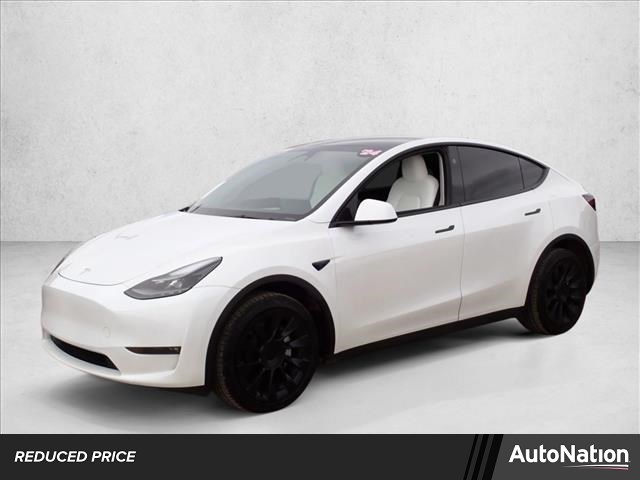Pearl White Multi-Coat 2024 Tesla Model Y Long Range AWD SUV / Crossover All-Wheel Drive Automatic