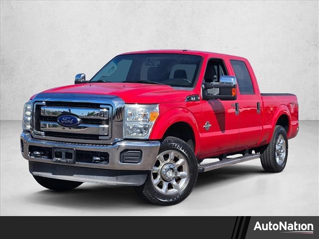 Vermillion Red 2011 Ford F-250 Super Duty XLT Crew Cab 4WD Pickup Truck Four-Wheel Drive 6-Speed Automatic