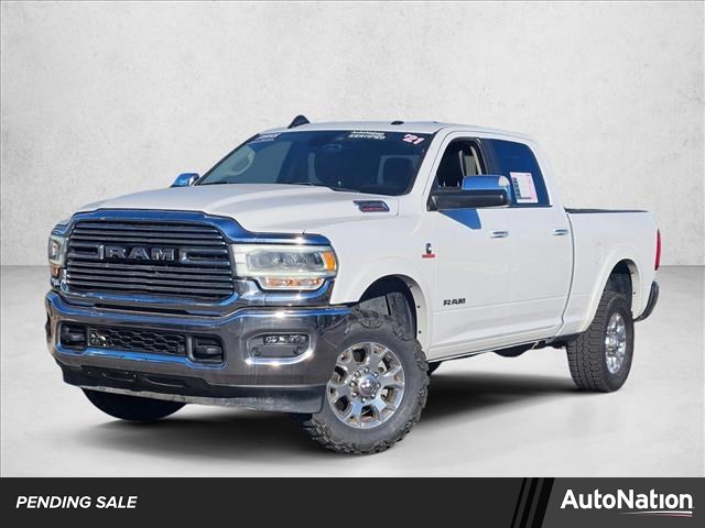 Bright White Clearcoat 2021 RAM 2500 Laramie Crew Cab 4WD Pickup Truck Four-Wheel Drive 6-Speed Automatic
