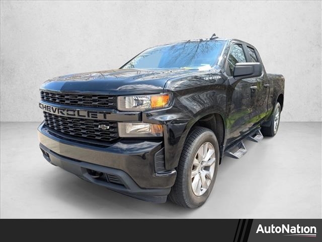 Black 2020 Chevrolet Silverado 1500 Custom Double Cab 4WD Pickup Truck Four-Wheel Drive 6-Speed Automatic