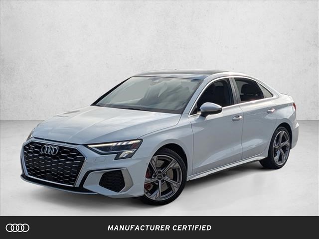 Glacier White Metallic 2023 Audi S3 2.0T quattro Premium Plus AWD Sedan All-Wheel Drive Automatic