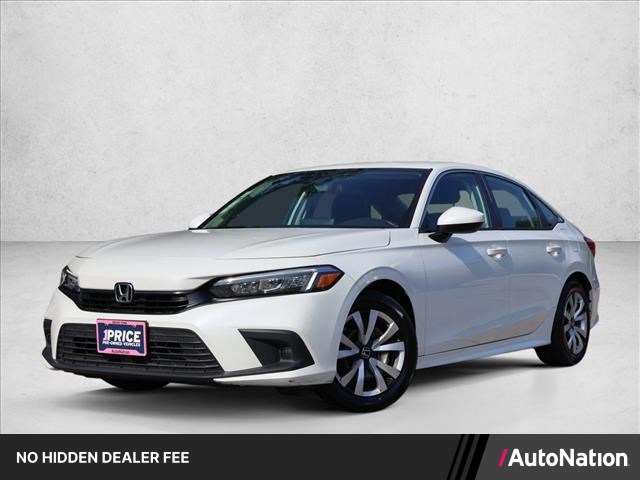 Platinum White Pearl 2023 Honda Civic Sedan Front-Wheel Drive Automatic