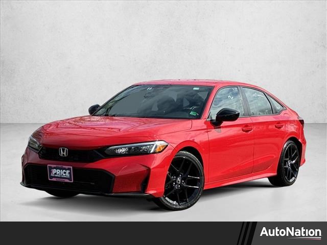 Red 2025 Honda Civic Sport FWD Sedan Front-Wheel Drive Automatic