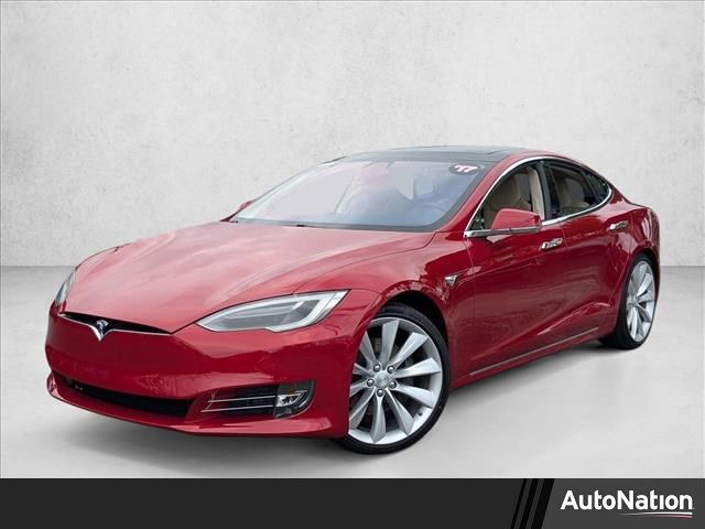 Red 2017 Tesla Model S 100D AWD Sedan All-Wheel Drive Automatic