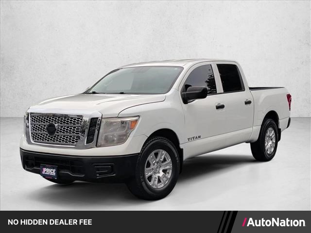 Glacier White 2017 Nissan Titan Pickup Truck Four-Wheel Drive Automatic