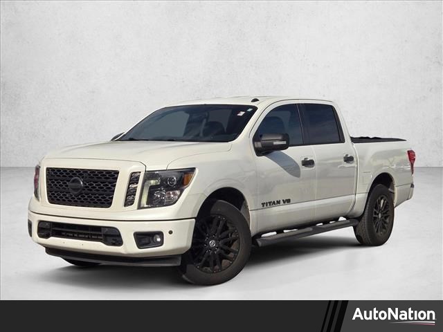 Pearl White 2019 Nissan Titan SV Crew Cab 4WD Pickup Truck Four-Wheel Drive Automatic