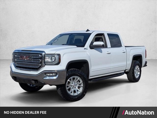 Summit White 2018 GMC Sierra 1500 SLE Crew Cab 4WD Pickup Truck Four-Wheel Drive 6-Speed Automatic