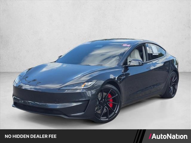 Silver/Gray 2024 Tesla Model 3 Performance AWD Sedan All-Wheel Drive Automatic