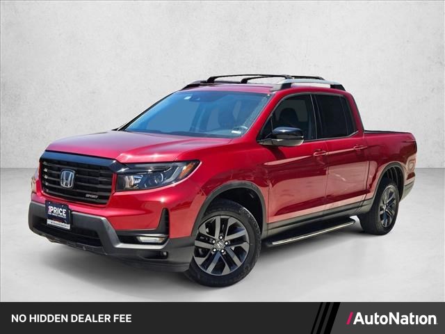 Red 2021 Honda Ridgeline Pickup Truck All-Wheel Drive 6-Speed Automatic