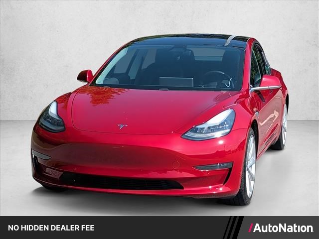 Red Multi-Coat 2018 Tesla Model 3 Sedan Rear-Wheel Drive 1-Speed Automatic