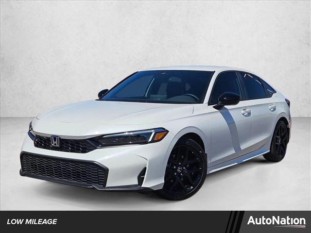 White 2026 Honda Civic Sport FWD Sedan Front-Wheel Drive Automatic