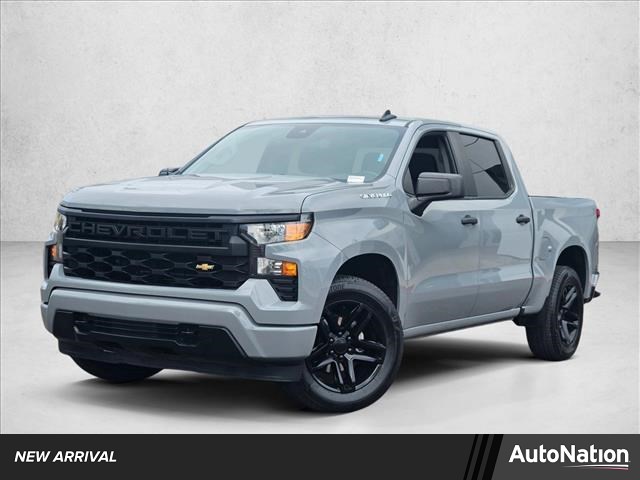 Slate Gray Metallic 2024 Chevrolet Silverado 1500 Custom Crew Cab RWD Pickup Truck 4X2 8-Speed Automatic