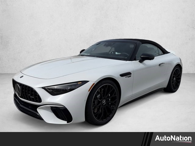 Manufaktur Moonlight White Metallic 2026 Mercedes-Benz SL-Class AMG SL 55 4MATIC Convertible All-Wheel Drive Automatic