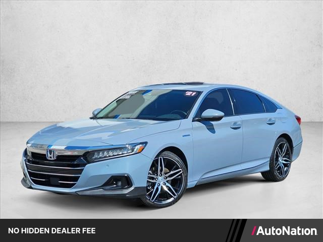 Blue 2021 Honda Accord Hybrid Sedan Front-Wheel Drive Automatic