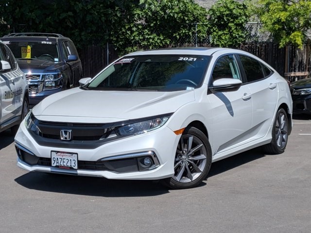 White 2021 Honda Civic EX FWD Sedan Front-Wheel Drive Automatic