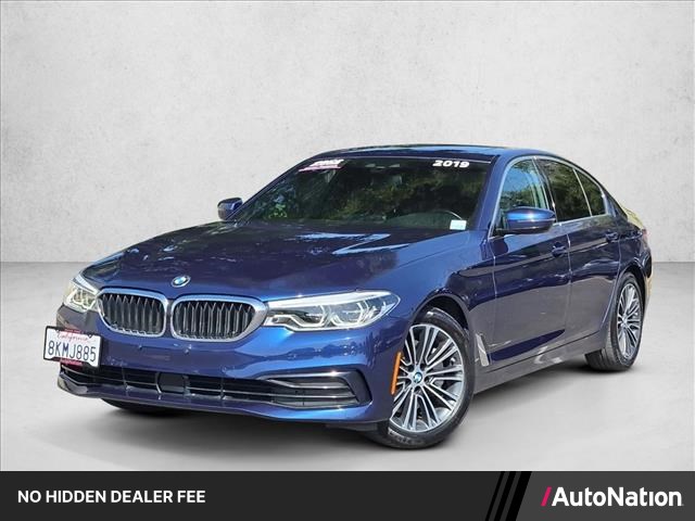 Mediterranean Blue Metallic 2019 BMW 5 Series Sedan Rear-Wheel Drive Automatic