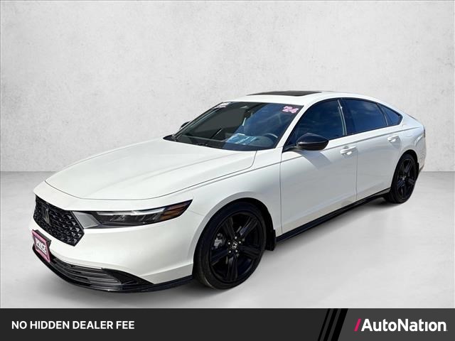 Platinum White Pearl 2024 Honda Accord Hybrid Sedan Front-Wheel Drive Automatic