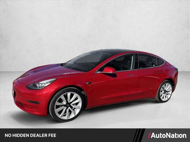 Red 2018 Tesla Model 3 Long Range AWD Sedan All-Wheel Drive 1-Speed Automatic